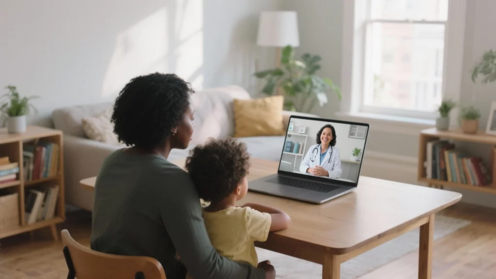 virtual telehealth appointment for autism assessment